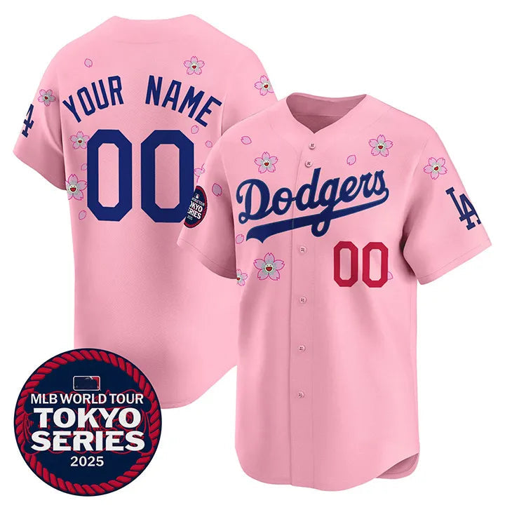 Dodgers x Takashi Murakami Tokyo Series 2025 Pink Jersey