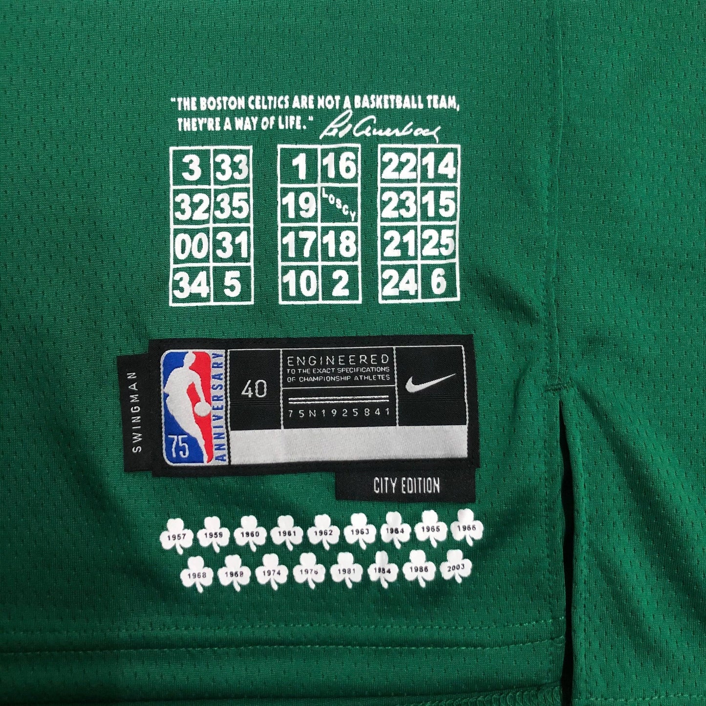 Boston Celtics City Edition Diamante 75th Jersey