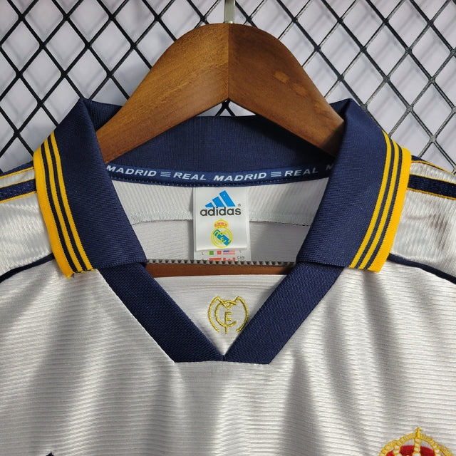 Real Madrid 98/99 Home adidas Retro White Shirt