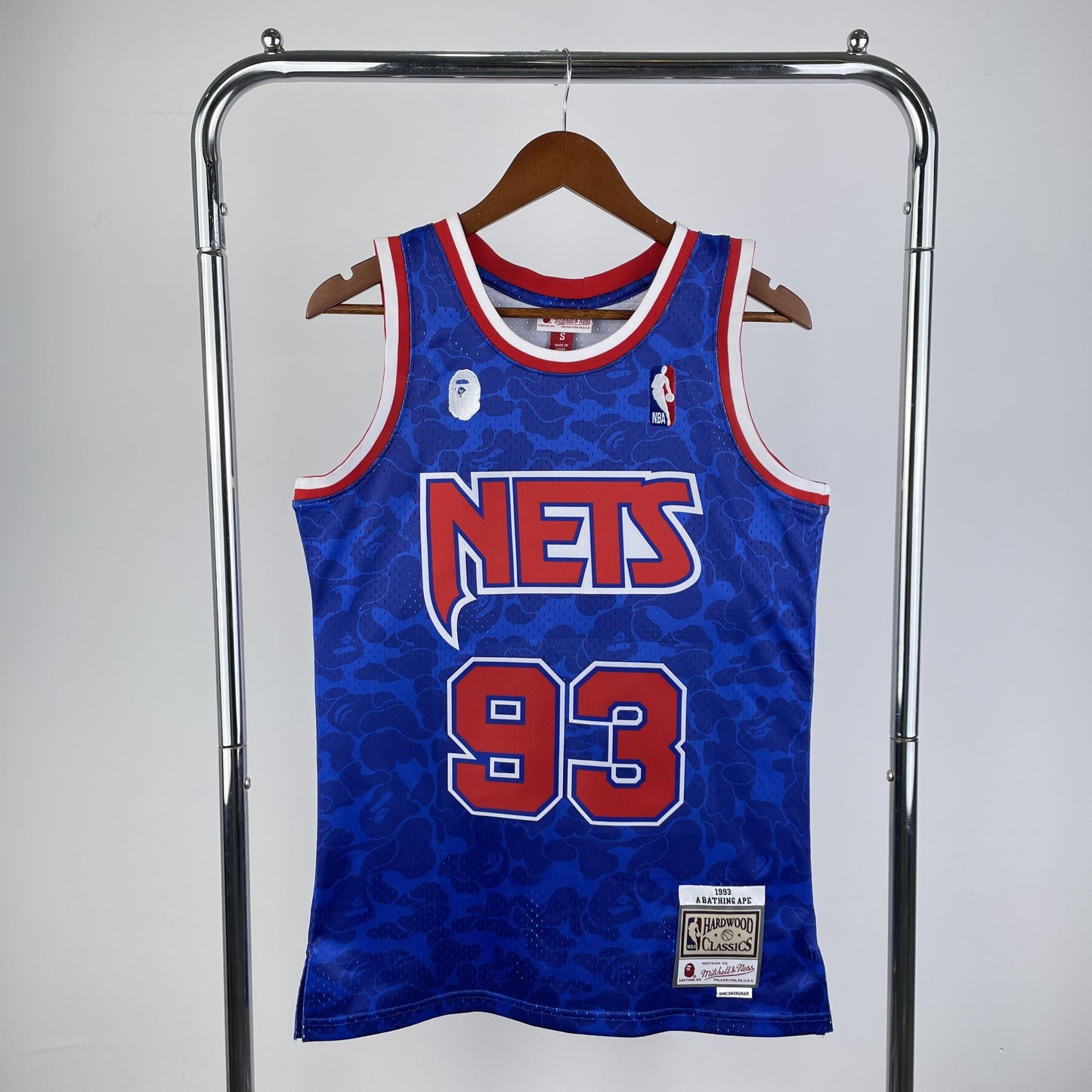Swingman BAPE x Brooklyn Nets Mitchell & Ness Hardwood Classics 1983 Jersey