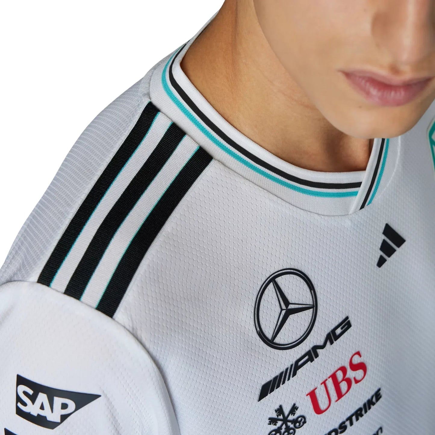 Long Sleeve Mercedes 2025 White Jersey