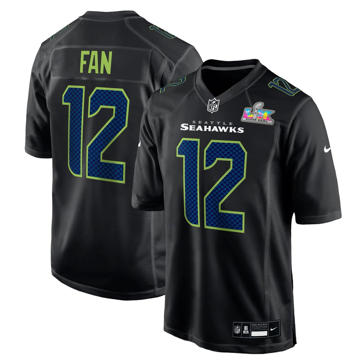 Seattle Seahawks Vapor F.U.S.E. Patch Super Bowl LX Carbon Limited Black Jersey