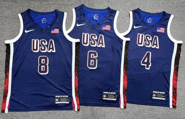 USA Team Olympics Paris 2024 Dream Team Blue Jersey