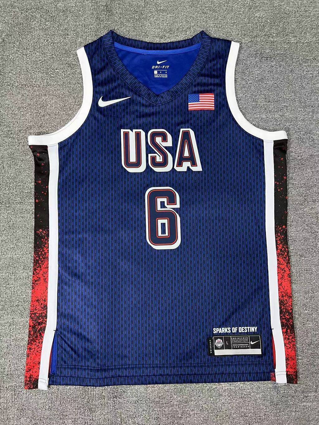 USA Team Olympics Paris 2024 Dream Team Blue Jersey
