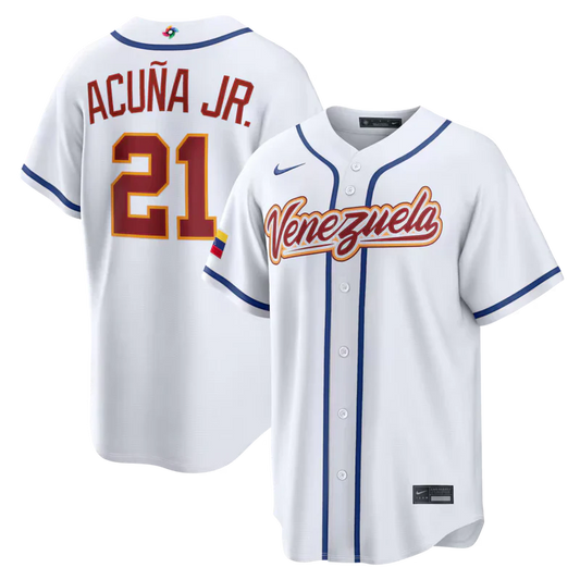 Venezuela Baseball White 2026 World Baseball Classic Home Stadium Jersey