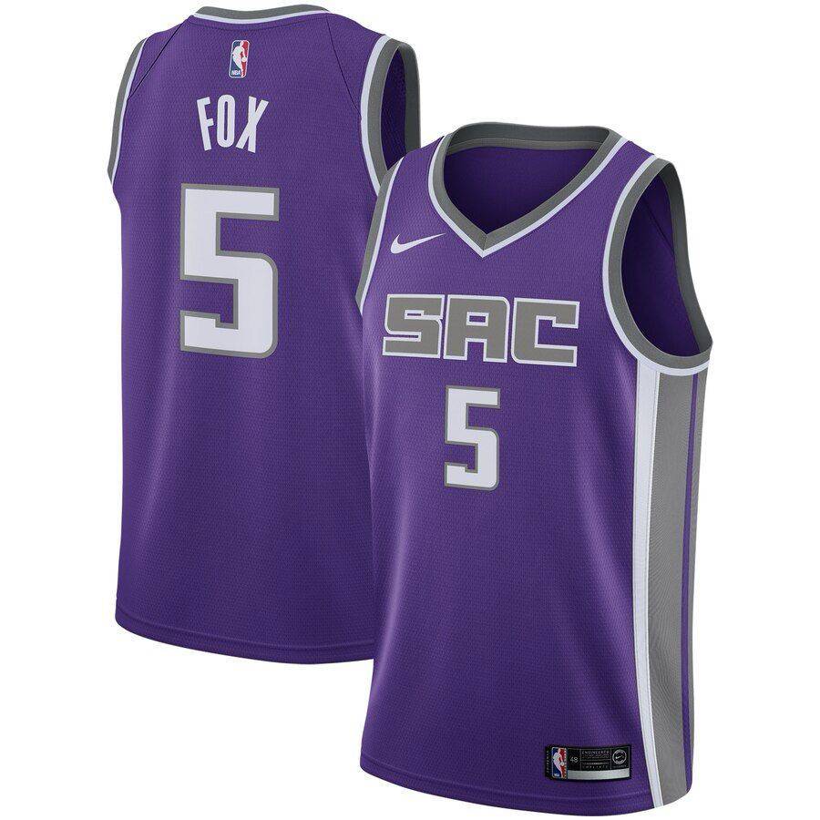 Sacramento Kings Nike Purple Icon Edition De'Aaron Fox Jersey