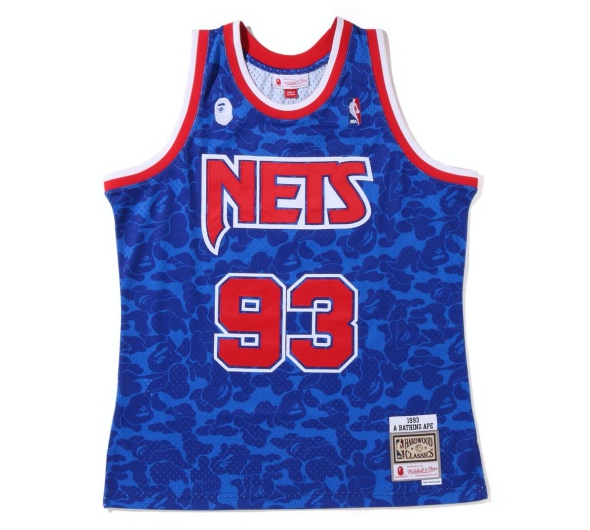 Swingman BAPE x Brooklyn Nets Mitchell & Ness Hardwood Classics 1983 Jersey