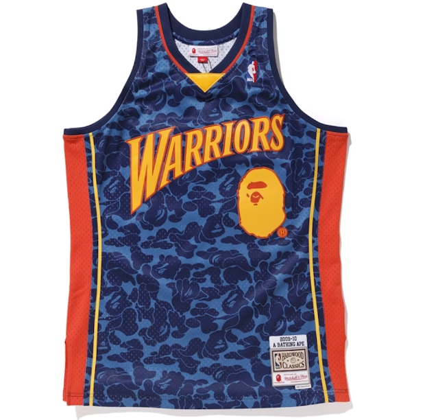 Swingman BAPE x Golden State Warriors Mitchell & Ness Hardwood Classics 2009/10 Jersey