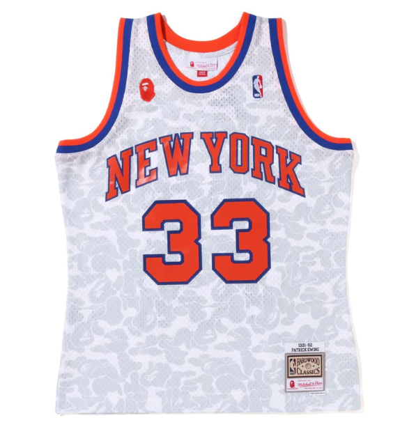 Swingman BAPE x New York Knicks Mitchell & Ness Hardwood Classics 1991/92 White Jersey