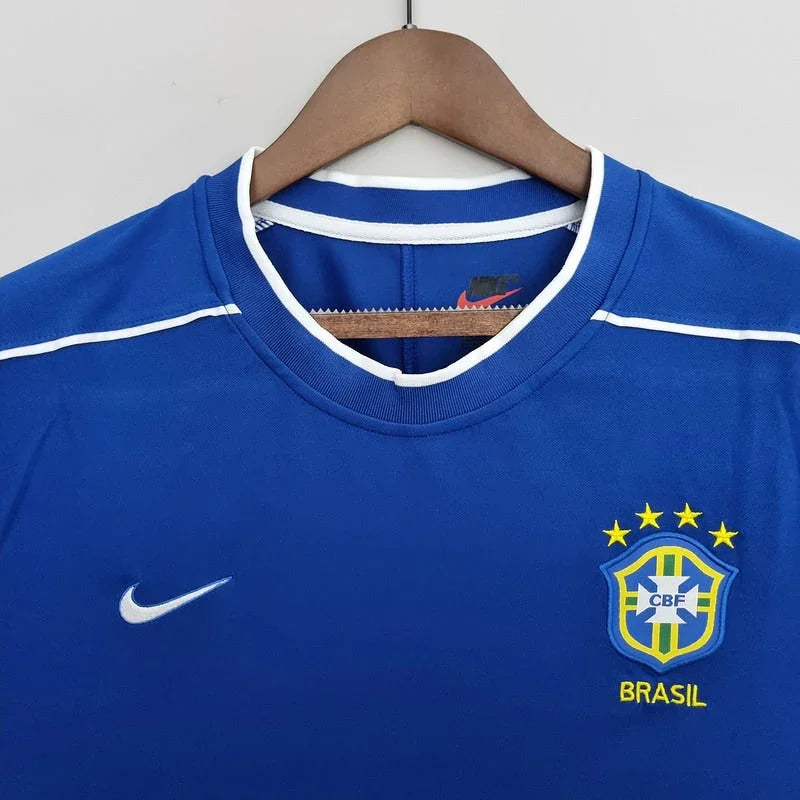 Brazil 1998 Retro Blue Shirt