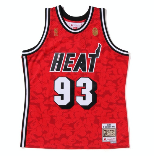 Swingman BAPE x Miami Heat Mitchell & Ness Hardwood Classics 1993 Jersey
