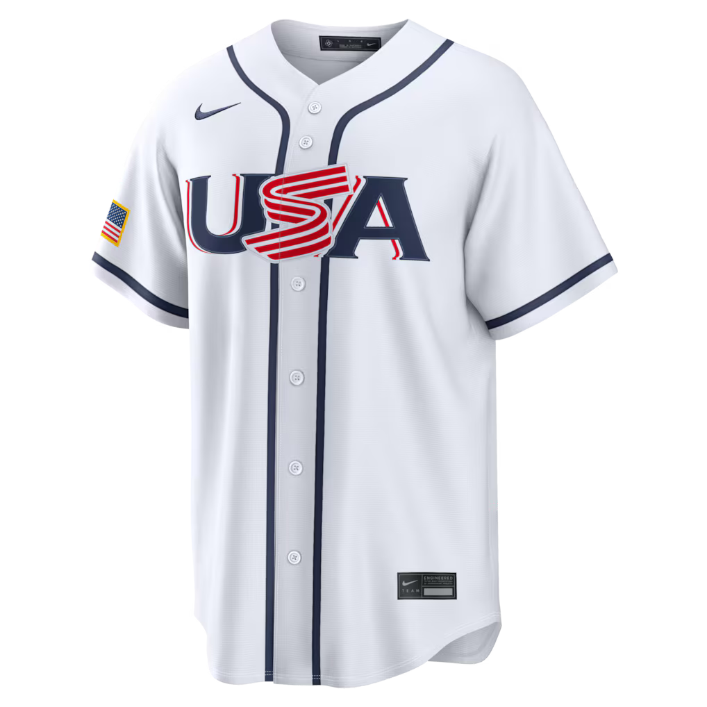 USA Baseball White 2026 World Baseball Classic Road Stadium Jersey