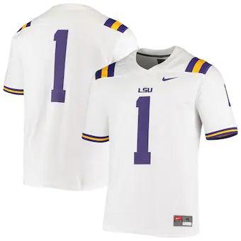NCAA LSU Tigers White Jersey