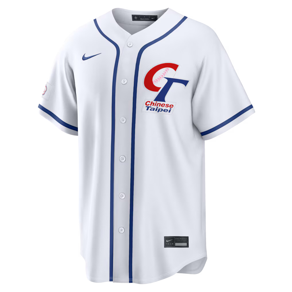 Chinese Taipei Baseball White 2026 World Baseball Classic Home Stadium Jersey