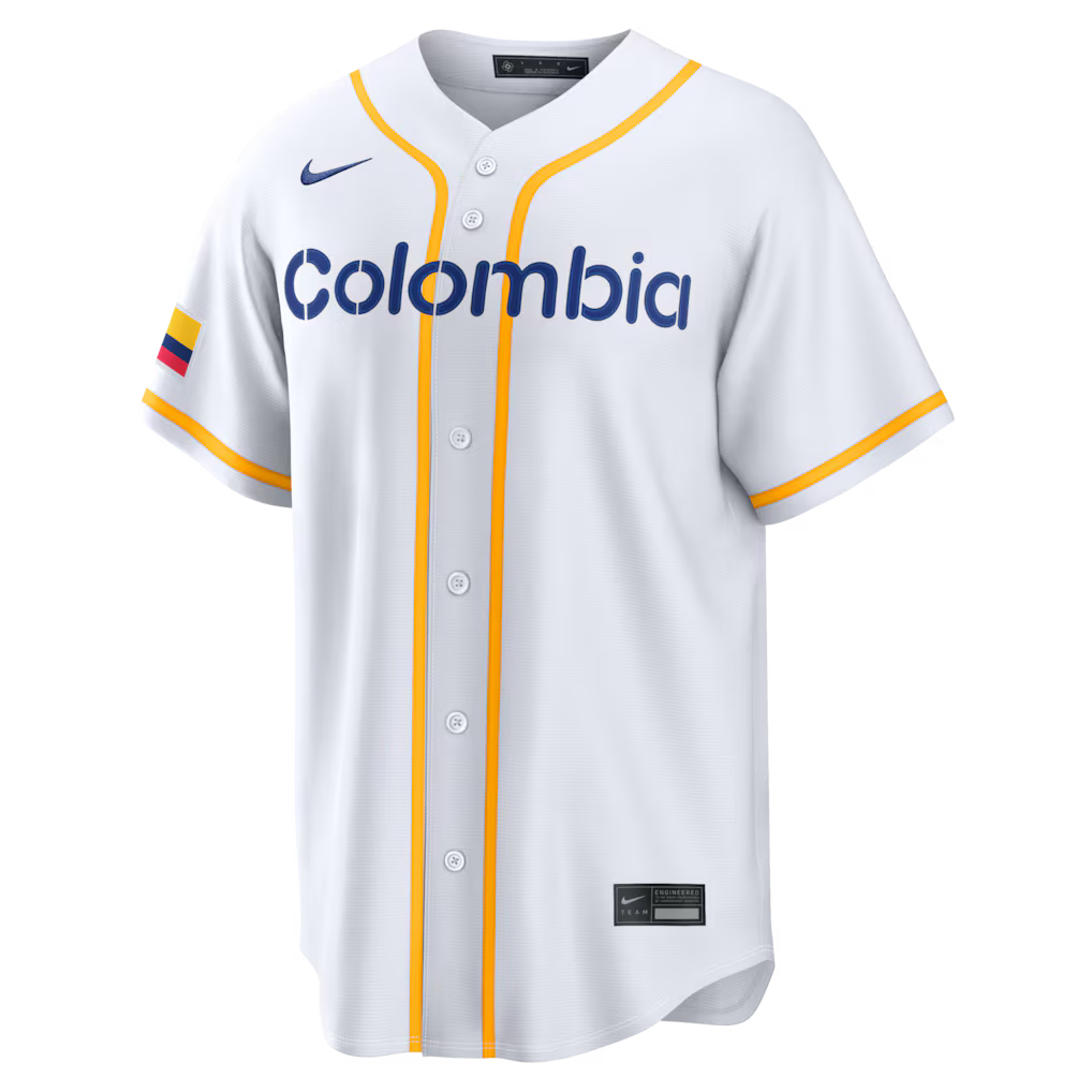Colombia Baseball White 2026 World Baseball Classic Home Stadium Jersey