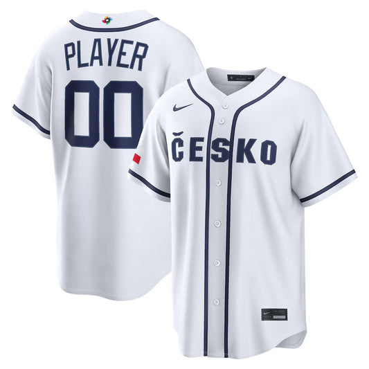 Czech Republic Baseball White 2026 World Baseball Classic Home Stadium Jersey